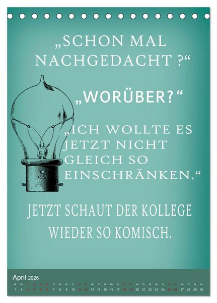 Produktbild: B&uuml;ro und so ... (Tischkalender 2026 DIN A5 hoch), CALVENDO Monatskalender