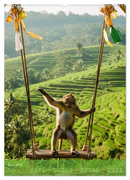 Produktbild: Bali - affengeil (Wandkalender 2026 DIN A2 hoch), CALVENDO Monatskalender