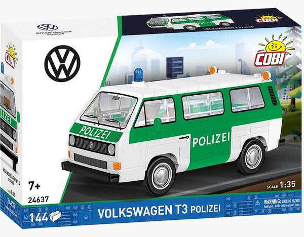 Produktbild: COBI 24637 - VW Volkswagen T3 Polizei, Bausatz 1:35, 144 Klemmbaustein