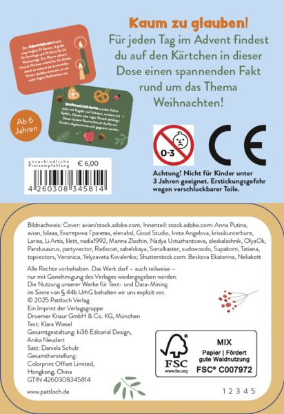 Produktbild: 24 x cooles Weihnachtswissen f&uuml;r Kinder