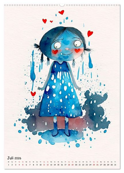 Produktbild: Die Blaue Tr&auml;umerin (hochwertiger Premium Wandkalender 2026 DIN A2 hoch), Kunstdruck in Hochglanz