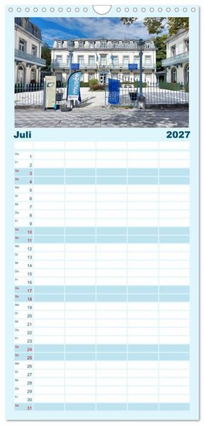 Produktbild: Familienplaner 2027 - SPA - Die belgische Stadt des Wassers mit 5 Spalten (Wandkalender, 21 x 45 cm) CALVENDO