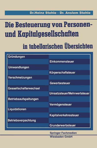 Produktbild: Die Besteuerung von Personen- und Kapitalgesellschaften