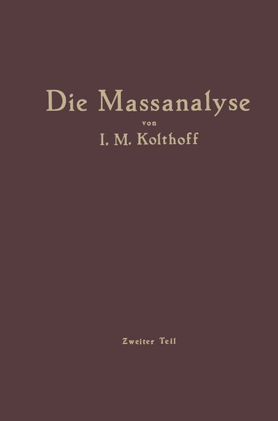 Produktbild: Die Massanalyse