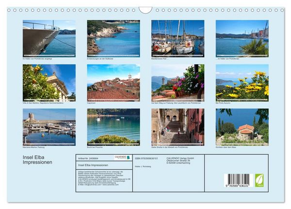 Produktbild: Insel Elba Impressionen (Wandkalender 2027 DIN A3 quer), CALVENDO Monatskalender