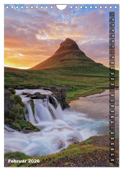 Produktbild: Wasserf&auml;lle auf Island (Wandkalender 2026 DIN A4 hoch), CALVENDO Monatskalender