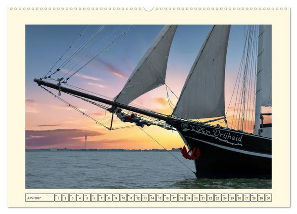 Produktbild: Segeln im Sonnenuntergang (Wandkalender 2027 DIN A2 quer), CALVENDO Monatskalender
