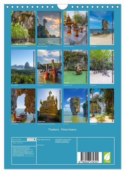 Produktbild: Thailand - Perle Asiens (Wandkalender 2026 DIN A4 hoch), CALVENDO Monatskalender