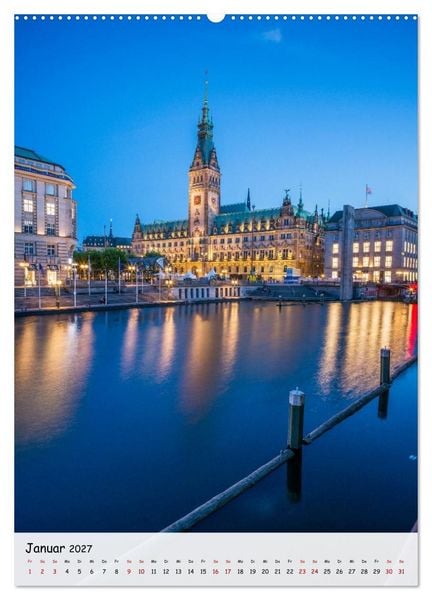 Produktbild: Hamburg - Hanseatische Eleganz (Wandkalender 2027 DIN A2 hoch), CALVENDO Monatskalender