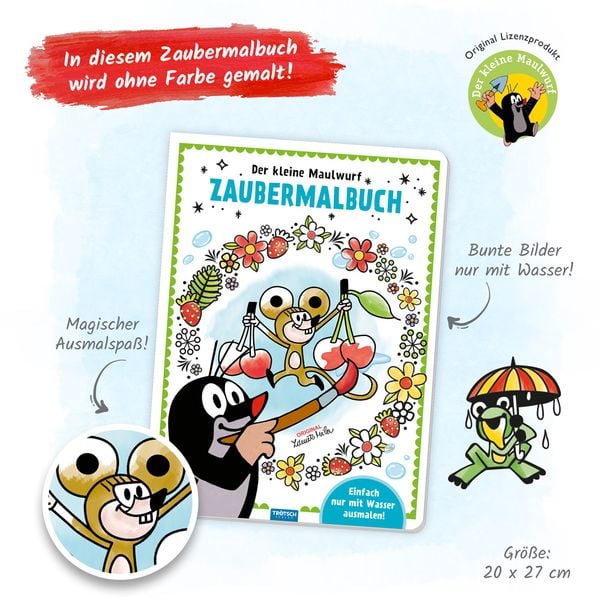 Produktbild: Tr&ouml;tsch Der kleine Maulwurf Malbuch Zaubermalbuch