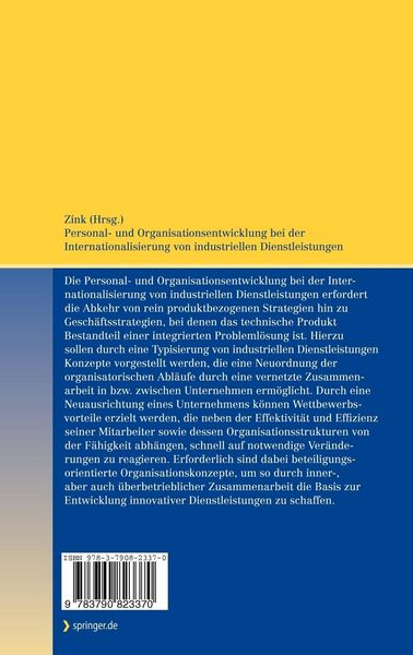 Produktbild: Personal- und Organisationsentwicklung bei der Internationalisierung von industriellen Dienstleistungen