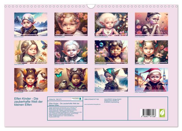Produktbild: Elfen Kinder - Die zauberhafte Welt der kleinen Elfen (Wandkalender 2026 DIN A3 quer), CALVENDO Monatskalender