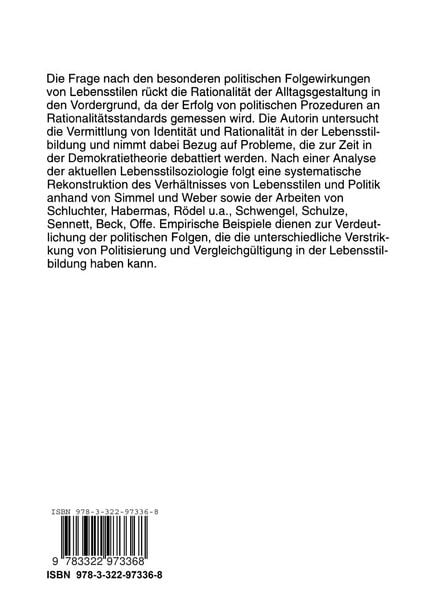 Produktbild: Lebensstile und Politik