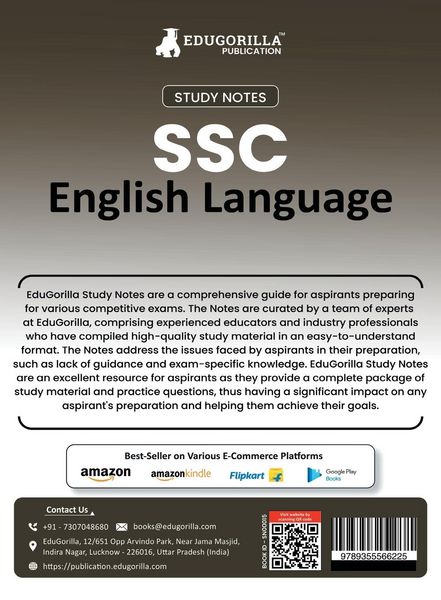Produktbild: Study Notes for English Language - Topicwise Notes for CGL, CHSL, SSC MTS, CPO and Other SSC Exams with Solved MCQs