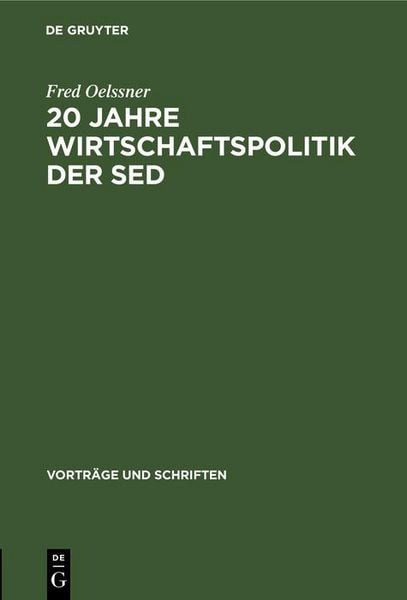 Produktbild: 20 Jahre Wirtschaftspolitik der Sed