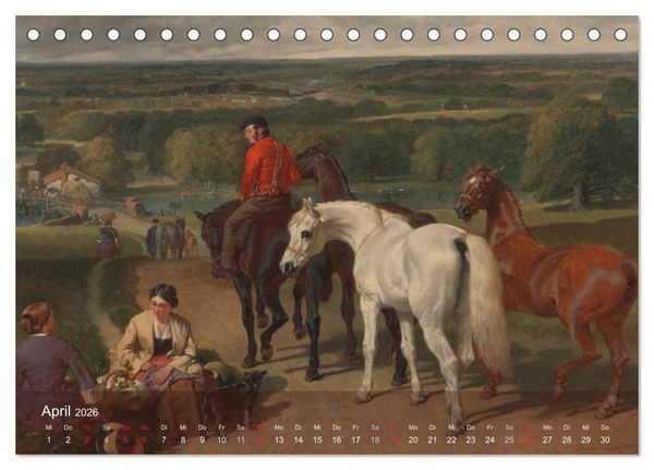 Produktbild: Pferde-&Ouml;lgem&auml;lde - Die Kunst der alten Meister (Tischkalender 2026 DIN A5 quer), CALVENDO Monatskalender