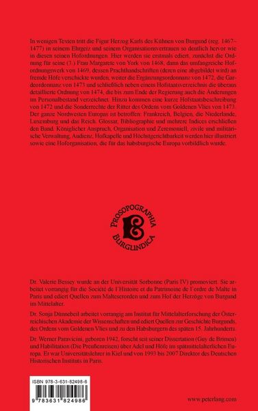 Produktbild: Die Hofordnungen der Herz&ouml;ge von Burgund