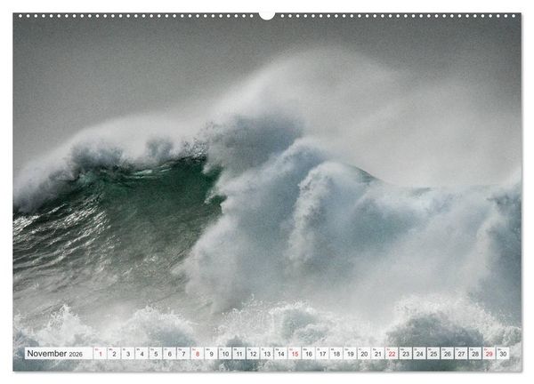 Produktbild: WASSERBERGE - Die Riesenwellen von Nazar&eacute; (hochwertiger Premium Wandkalender 2026 DIN A2 quer), Kunstdruck in Hochglanz