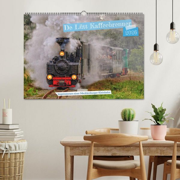 Produktbild: De L&uuml;tt Kaffeebrenner &ndash; Impressionen einer Mecklenburger Kleinbahn (Wandkalender 2026 DIN A2 quer), CALVENDO Monatskalender