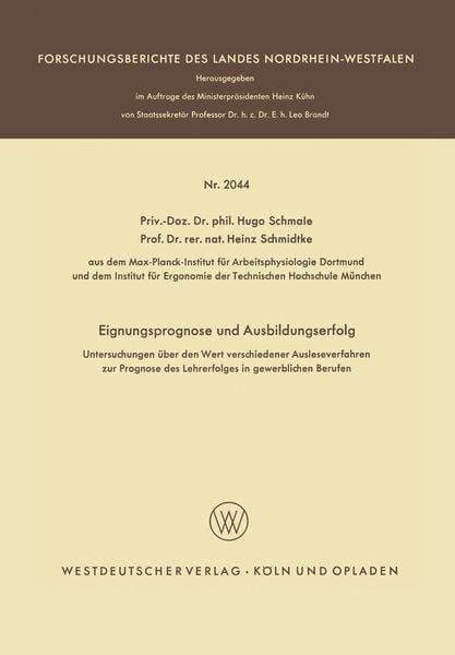 Produktbild: Eignungsprognose und Ausbildungserfolg