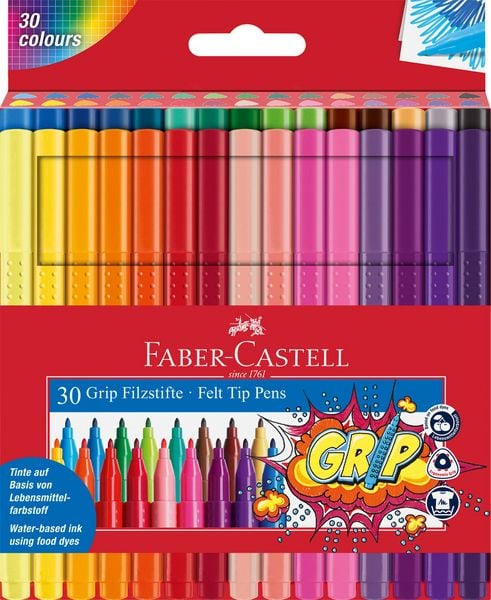 Produktbild: Faber-Castell Filzstifte Grip Colour Marker, 30er Set