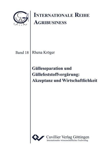 Produktbild: G&uuml;lleseparation und G&uuml;llefeststoffverg&auml;rung: Akzeptanz und Wirtschaftlichkeit