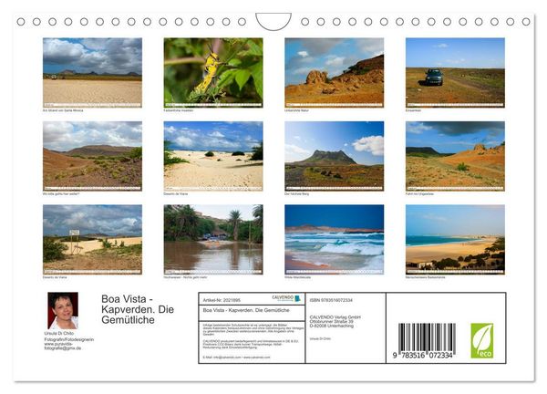 Produktbild: Boa Vista - Kapverden. Die Gem&uuml;tliche (Wandkalender 2026 DIN A4 quer), CALVENDO Monatskalender