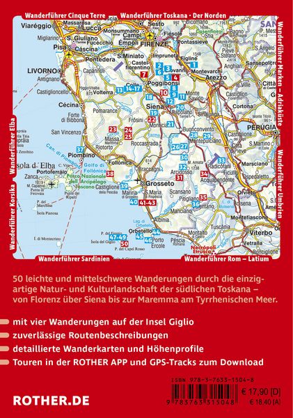 Produktbild: ROTHER Wanderf&uuml;hrer Toskana - Der S&uuml;den. 50 Touren zwischen Florenz und der Maremma, im Chianti und um San Gimignano und Siena