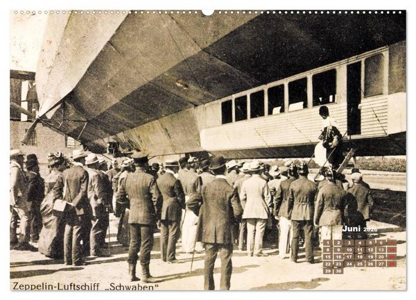 Produktbild: Faszination Luftschiffe &ndash; Zeppeline auf historischen Ansichtskarten (Wandkalender 2026 DIN A2 quer), CALVENDO Monatskalender