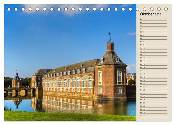 Produktbild: Burgen und Schl&ouml;sser im M&uuml;nsterland (Tischkalender 2026 DIN A5 quer), CALVENDO Monatskalender
