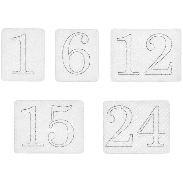 Produktbild: Stick & Stitch Packung Adventskalender Zahlen, schwarz, inkl. wasserl&ouml;slicher, bedruckter Stickvorlage
