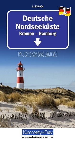 Produktbild: K&uuml;mmerly+Frey Regional-Strassenkarte 1 Deutsche Nordseek&uuml;ste 1:275.000