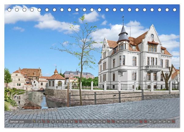 Produktbild: Historisches Aschersleben um 1900 &ndash; Kolorierte Schwarzwei&szlig;fotos (Tischkalender 2026 DIN A5 quer), CALVENDO Monatskalender