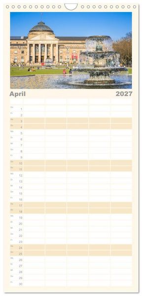 Produktbild: Familienplaner 2027 - Daheim in Wiesbaden mit 5 Spalten (Wandkalender, 21 x 45 cm) CALVENDO