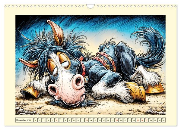 Produktbild: Wiehern garantiert. Der verr&uuml;ckte Pferde-Cartoon-Spa&szlig; (Wandkalender 2026 DIN A3 quer), CALVENDO Monatskalender