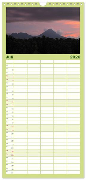 Produktbild: Familienplaner 2026 - Von Mexiko nach Panama in 12 Monaten mit 5 Spalten (Wandkalender, 21 x 45 cm) CALVENDO