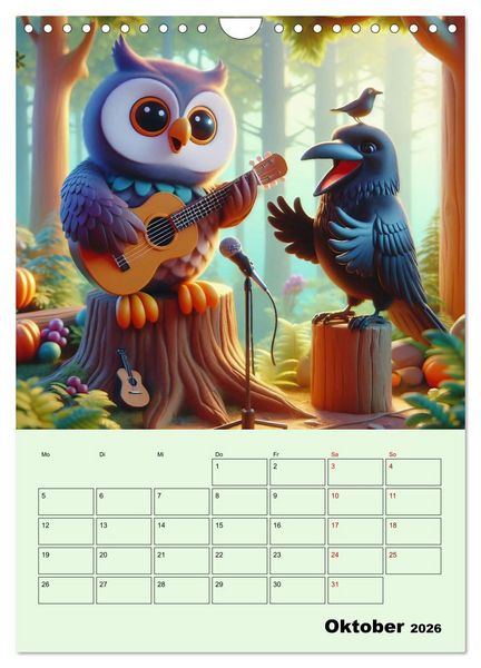 Produktbild: Waldtiere machen Musik (Wandkalender 2026 DIN A4 hoch), CALVENDO Monatskalender