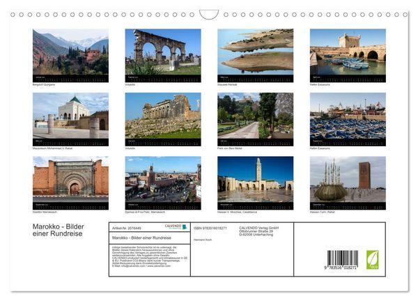 Produktbild: Marokko - Bilder einer Rundreise (Wandkalender 2026 DIN A3 quer), CALVENDO Monatskalender