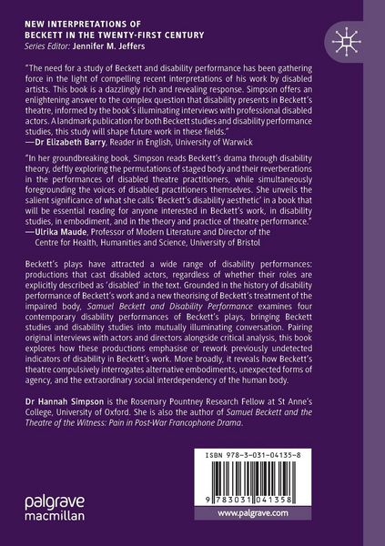 Produktbild: Samuel Beckett and Disability Performance