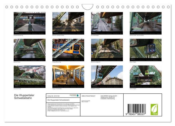 Produktbild: Die Wuppertaler Schwebebahn (Wandkalender 2026 DIN A4 quer), CALVENDO Monatskalender
