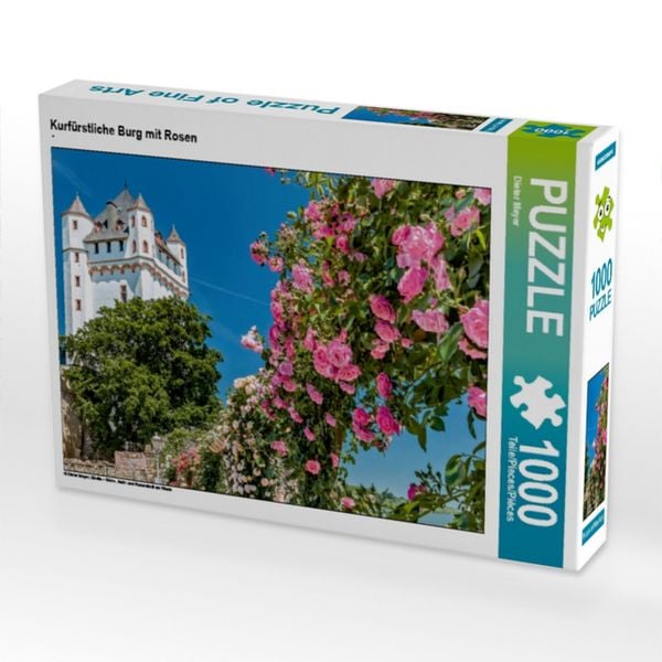Produktbild: CALVENDO Puzzle Kurf&uuml;rstliche Burg mit Rosen | 1000 Teile Lege-Gr&ouml;&szlig;e 64x48cm Foto-Puzzle f&uuml;r gl&uuml;ckliche Stunden