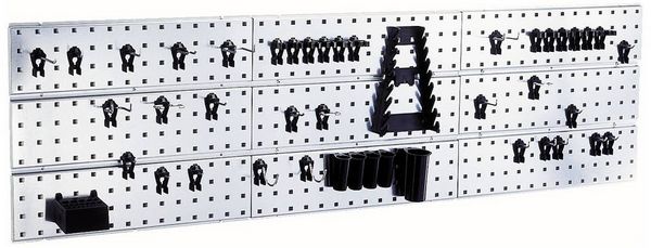 Produktbild: raaco 109659 Werkzeughaken Lochpaneel x 3 + 44 Clips (B x H x T) 1560 x 440 x 11 mm 1 St.