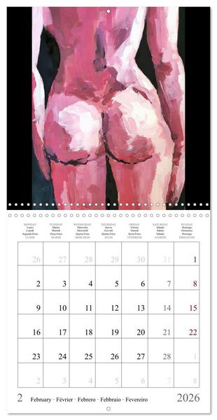 Produktbild: Colourful nude painting (Wall Calendar 2026 12 &times; 12 Inch) CALVENDO 12 Month Wall Calendar