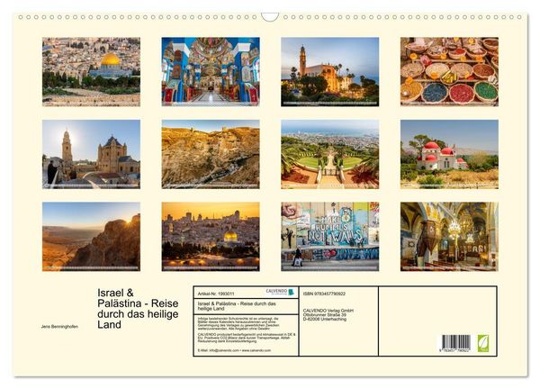 Produktbild: Israel & Pal&auml;stina - Reise durch das heilige Land (Wandkalender 2026 DIN A2 quer), CALVENDO Monatskalender