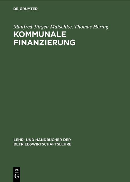Produktbild: Kommunale Finanzierung