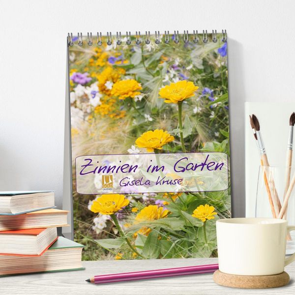 Produktbild: Zinnien im Garten (Tischkalender 2026 DIN A5 hoch), CALVENDO Monatskalender