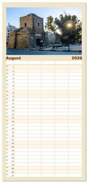 Produktbild: Familienplaner 2026 - Urlaubsparadies in Nordzypern mit 5 Spalten (Wandkalender, 21 x 45 cm) CALVENDO