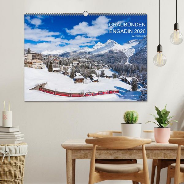 Produktbild: Graub&uuml;nden Engadin 2026 (Wandkalender 2026 DIN A2 quer), CALVENDO Monatskalender