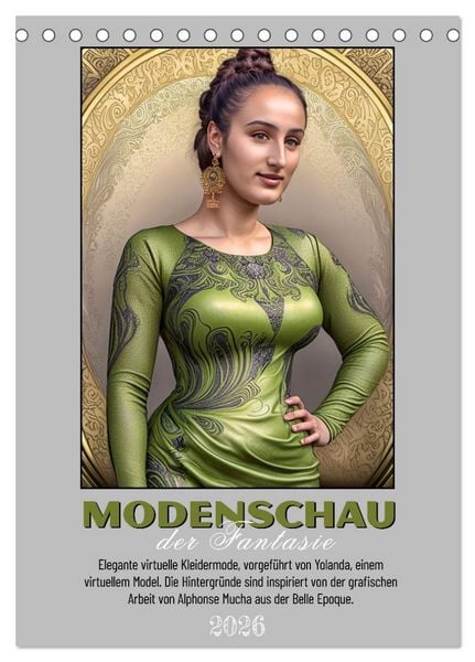 Produktbild: Modenschau der Fantasie (Tischkalender 2026 DIN A5 hoch), CALVENDO Monatskalender