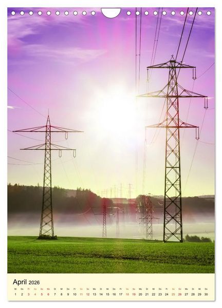 Produktbild: Strommasten - Autobahnen f&uuml;r den Strom (Wandkalender 2026 DIN A4 hoch), CALVENDO Monatskalender